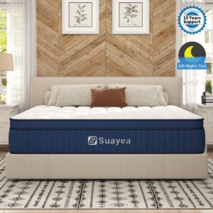 Queen Mattress, 12 Inch Queen Size Mattress in a Box, Hybrid Mattress Queen Size, Ultimate Motion Isolation with Gel Memory Foam and Pocket Spring, Medium Firm, Edge Support