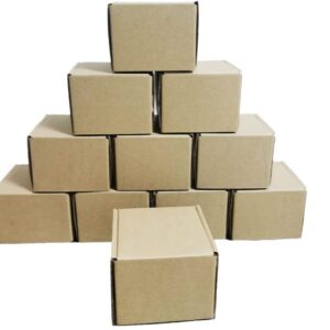 4x4x3 inch Shipping Boxes Pack of 25，Livejun Brown Corrugated Cardboard Box Mailer Boxes for Packaging Small Business Shipping，Boxes for Birthday Wedding Party Gift Giving (4 x 4 x 3)