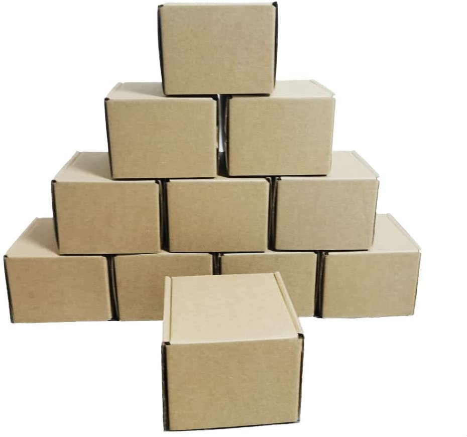 4x4x3 inch Shipping Boxes Pack of 25，Livejun Brown Corrugated Cardboard Box Mailer Boxes for Packaging Small Business Shipping，Boxes for Birthday Wedding Party Gift Giving (4 x 4 x 3)