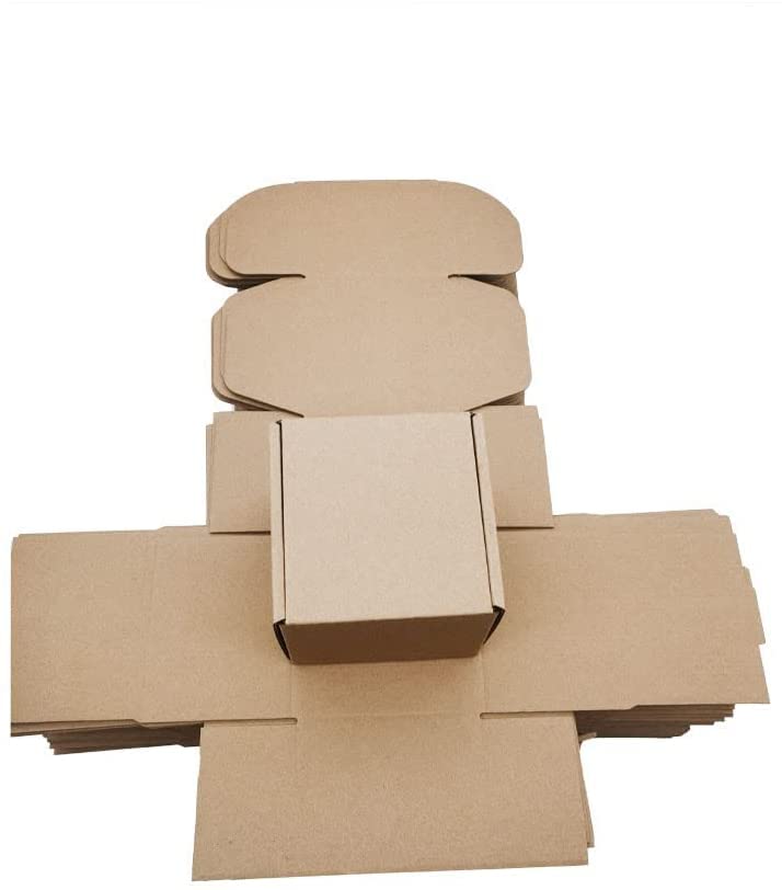 4x4x3 inch Shipping Boxes Pack of 25，Livejun Brown Corrugated Cardboard Box Mailer Boxes for Packaging Small Business Shipping，Boxes for Birthday Wedding Party Gift Giving (4 x 4 x 3)