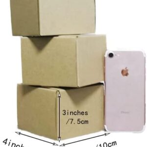 4x4x3 inch Shipping Boxes Pack of 25，Livejun Brown Corrugated Cardboard Box Mailer Boxes for Packaging Small Business Shipping，Boxes for Birthday Wedding Party Gift Giving (4 x 4 x 3)