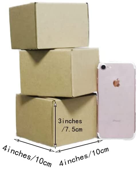 4x4x3 inch Shipping Boxes Pack of 25，Livejun Brown Corrugated Cardboard Box Mailer Boxes for Packaging Small Business Shipping，Boxes for Birthday Wedding Party Gift Giving (4 x 4 x 3)