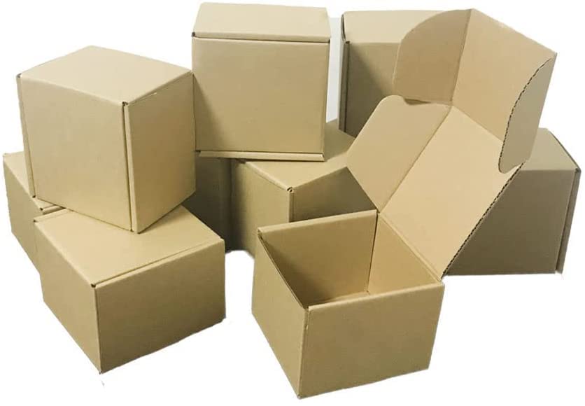 4x4x3 inch Shipping Boxes Pack of 25，Livejun Brown Corrugated Cardboard Box Mailer Boxes for Packaging Small Business Shipping，Boxes for Birthday Wedding Party Gift Giving (4 x 4 x 3)