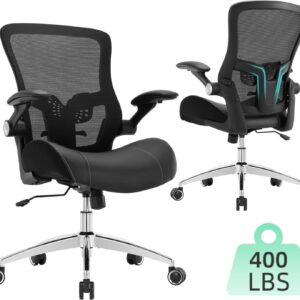 Luckyear Office Chair Ergonomic Desk Chair-400lbs Big and Tall Heavy Duty, Wide & Soft 3D Modeling Foam Cushion Home Office Desk Chair with Adjustable Seat Height, Executive Computer Task Chair