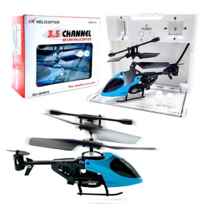 SHEMINI Mini Helicopter, QS5010, Rc Helicopters Toys for Kids & Adults, 3.5 Channel & Gyro Stabilizer, Indoor toy for beginners (Blue)