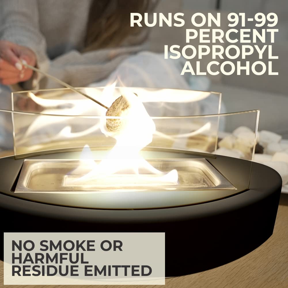 SAVGE Tabletop Fire Pit - 90+ Min Burn, Mini Personal Indoor Outdoor Fire Bowl, Tabletop Fireplace, Smores Maker – Odorless and Smokeless Fire Pit for Parties, Smores and Home Decor (Metal, Black)