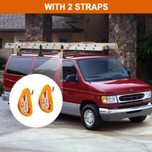 Universal Van Ladder Roof Racks, 3 Bars, Adjustable Matte Coating Van Rack with Ladder Stoppers, Fit Chevy Express Fullsize Van 1996-Up,Suitable for Vans with Rain Gutter,800LB Load-capacity