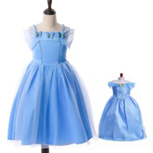 mikyra girls and doll matching cinderella princess-dress - cinderella princess girl dress with matching 18 inch doll dress (cinderella, 9-10 years)