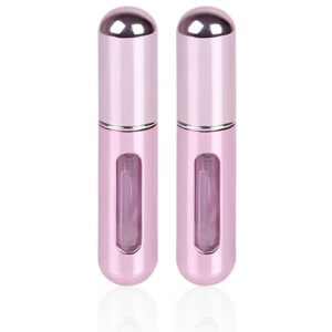 vigor path portable mini refillable perfume/cologne atomizer bottle - great for travel, parties and events - travel & toiletry accessory great for both men and women - 5ml/0.2oz (pink - pack of 2)