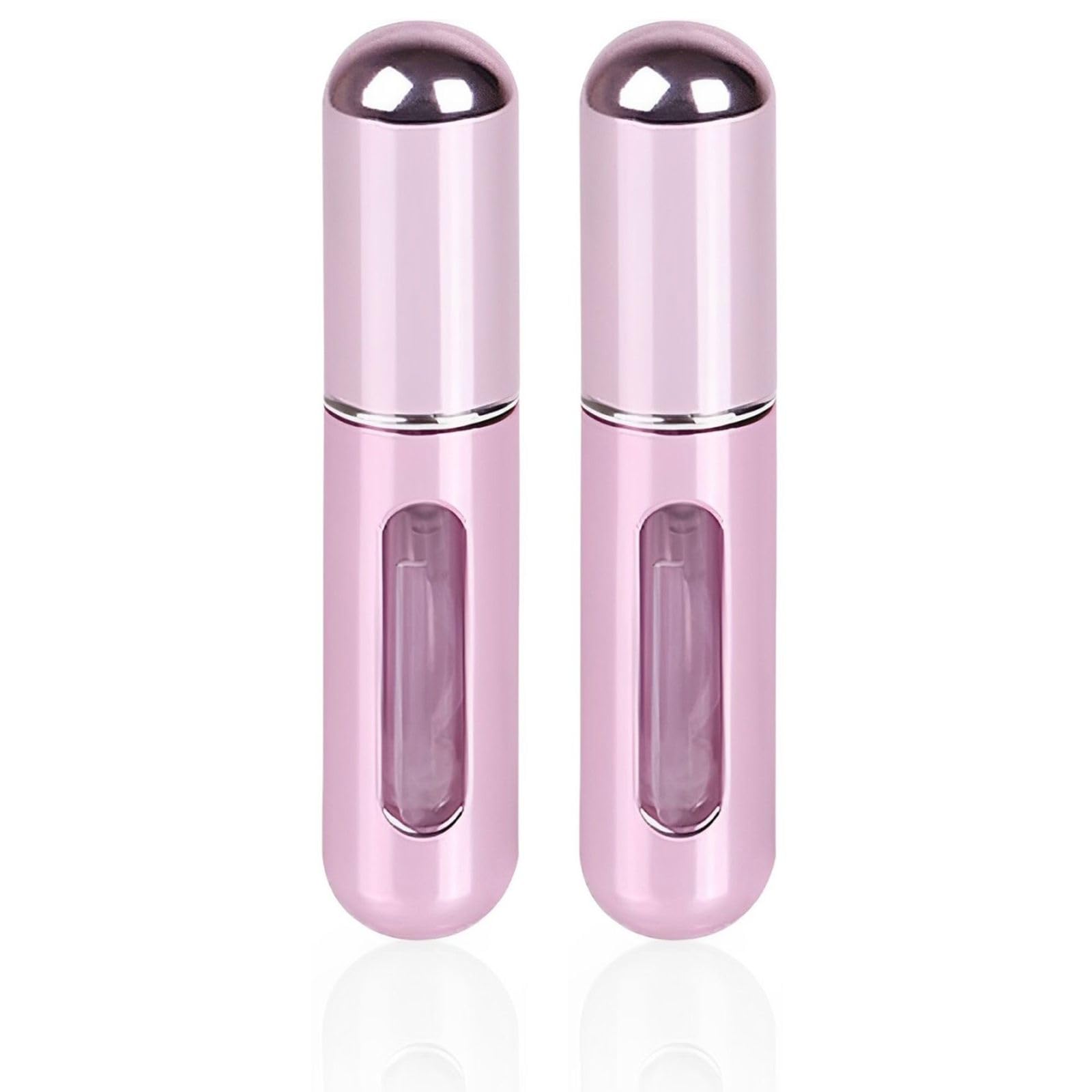 VIGOR PATH Portable Mini Refillable Perfume/Cologne Atomizer Bottle - great for travel, parties and events - Travel & toiletry accessory great for both men and women - 5ml/0.2oz (Pink - Pack of 2)