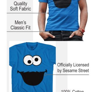 Sesame Street Cookie Monster Face T-Shirt for Men Adult Merch Graphic Tshirt Men's Tee 2X 2XL XX-Large (Blue, XX-Large)