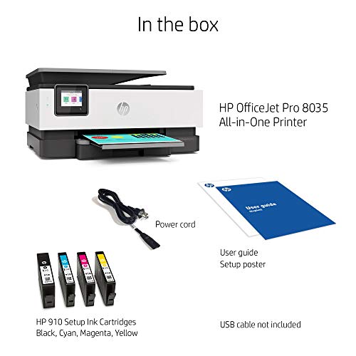 HP OfficeJet Pro 8035e Wireless Color All-in-One Printer (Basalt) with up to 12 Months Instant Ink (Renewed Premium)