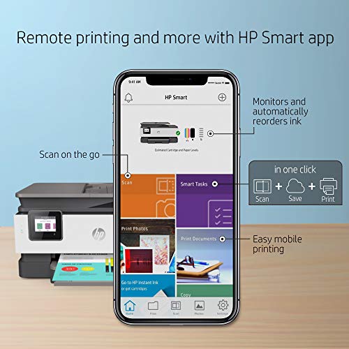 HP OfficeJet Pro 8035e Wireless Color All-in-One Printer (Basalt) with up to 12 Months Instant Ink (Renewed Premium)