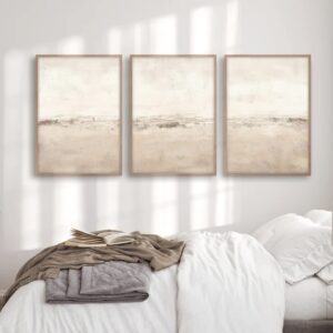 Baccone Beige Abstract Wall Art Set of 3 Neutral Canvas Wall Art Prints Boho Abstract Picture Modern Abstract Art Wall Decor Minimalist Artwork for Living Room Beroom Decor 16x24 Inch UNFRAMED