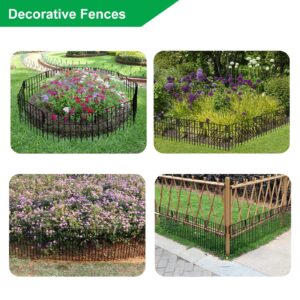 Xeeol 10 Pack Animal Barrier Fence, 10.83ft (L) x 16in (H) Decorative Garden Fencing Border for Yard, Rustproof Metal Wire No Dig Bottom Fence Panels for Dog and Rabbit, Outdoor Patio Decor