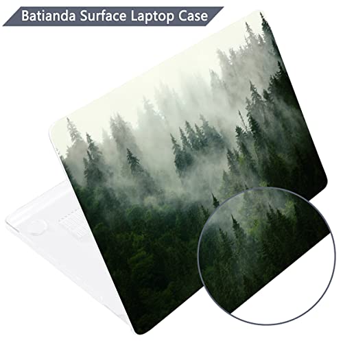 Batianda Case for 13.5" Microsoft Surface Laptop 5 4/3 with Metal Palm Rest Model 1951, Landscape Series Designed Protective Plastic Hardshell & Keyboard Cover & Screen Protector, Forest