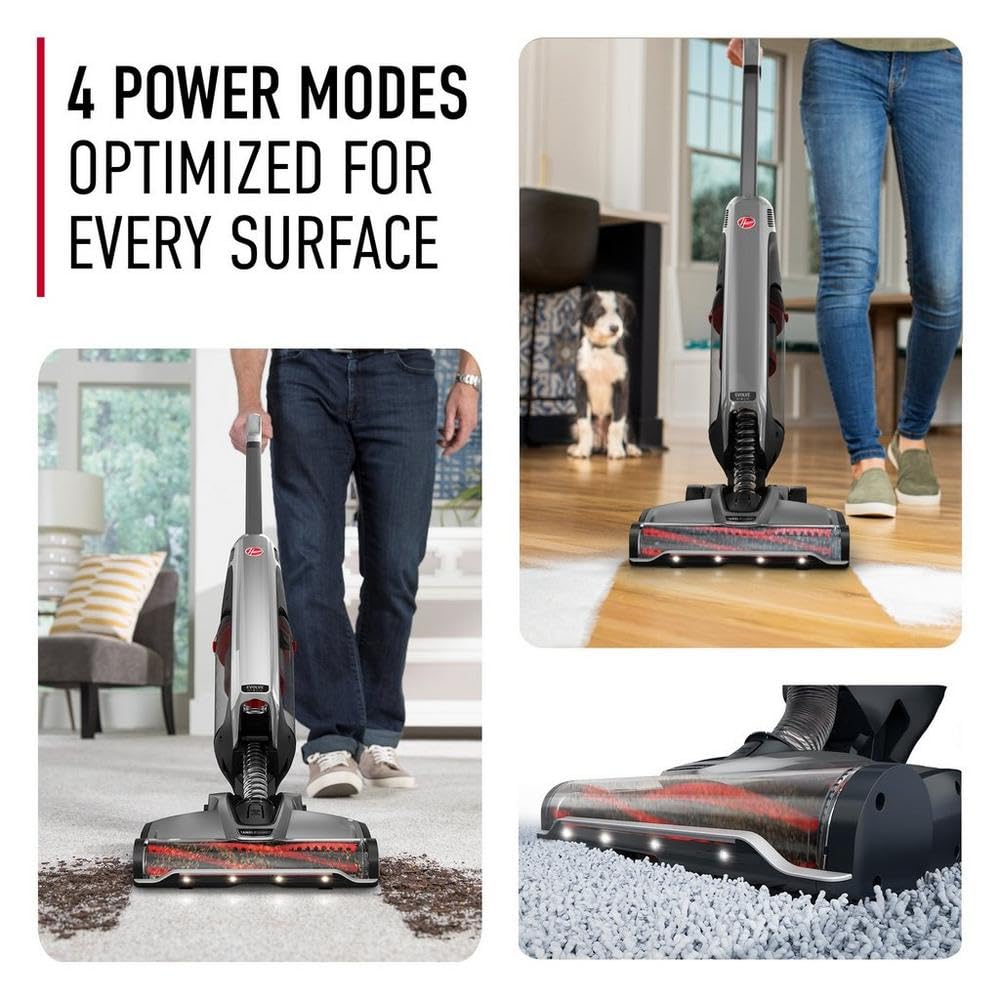 Hoover ONEPWR Evolve Pet Elite Cordless Upright Vacuum Cleaner, for Carpet and Hard Floor, Portable and Lightweight, Superior Suction with Tangle Guard Brush Roll, BH53801V, Black