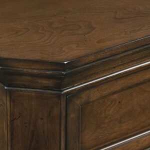 Roundhill Furniture Maderne Traditional Wood 3-Drawer Nightstand, Antique Walnut