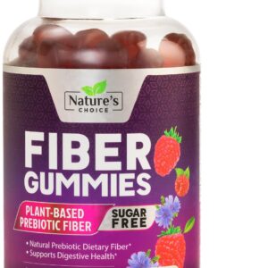 Sugar Free Fiber Gummies for Adults, Daily Prebiotic Fiber Supplement & Digestive Health Support - Supports Regularity & Digestive Health, Nature's Plant Based, Non-GMO, Berry Flavor - 120 Gummies