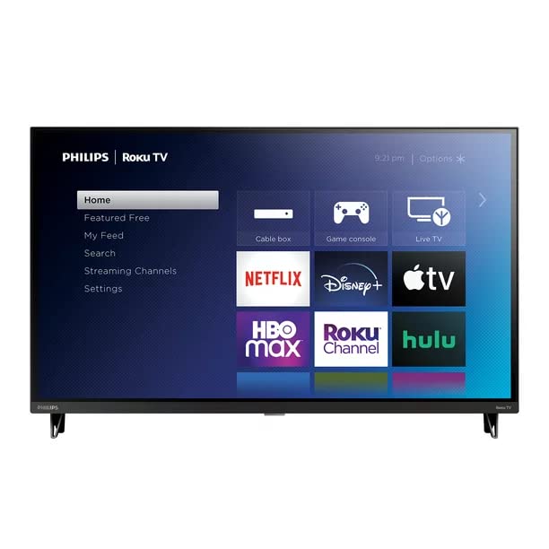 PHILIPS 32-Inch 6000 Series Class HD 720p Borderless Smart TV with Refresh Rate 60 Hz 120 Perfect Motion Rate Works with Siri or Hey Google 32PFL6452/F7 (Renewed)