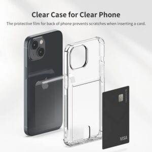 Sinjimoru Air-Tip TPU Phone Case with Card Holder, Slim Fit Clear Phone Wallet Case for Apple iPhone 15 14 13 12 Cell Phone Cover as Credit ID Card Sleeves. Air-Shield with Card Slot iPhone 13 Pro Max