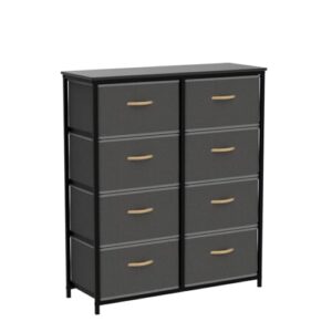 Simple Houseware 8 Drawer Wide Dresser Tall Storage Tower, Dark Grey