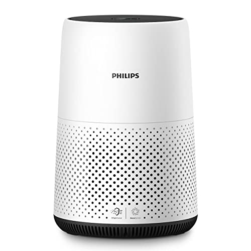 PHILIPS Air Purifier 800 Series, Purifies Rooms up to 698 sq ft (in 1h), 93 CMF Clean Air Rate (CADR), HEPA Filter, AHAM and Energy Star Certified, 99.99% allergen removal, AC0820/40, White