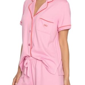 PJ SalvageThe Summer I Turned Pretty Lounge Short-sleeve Button Down Shirt and Bottom Shorts Pajama SetPinkX-Large