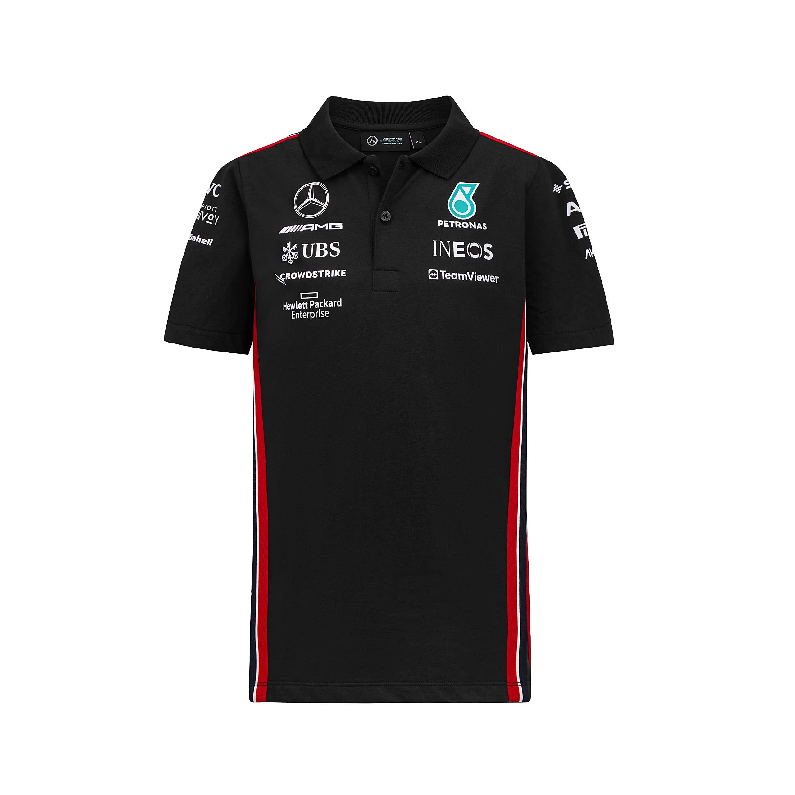 Mercedes AMG Petronas Formula One Team - Kids 2023 Team Polo - Black - Size: L (13/14 Years)