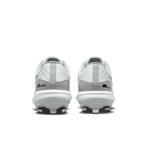 Nike Alpha Huarache Varsity 4 Low Metal Baseball Cleats White | Gray Size 9 Medium