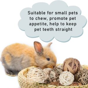 48 Pcs Small Animals Play Balls, Chew Grass Balls Guinea Pig Toys Rabbit Chew Toys Bunny Accessories for Rabbits, Rat, Chinchilla, Hamster, Small Pet Cage Accessories Teeth Grinding Treat Supplies