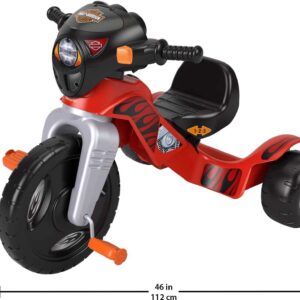 Fisher-Price Harley Davidson Toddler Tricycle Ride-On Preschool Toy, Lights & Sounds Trike with Adjustable Seat