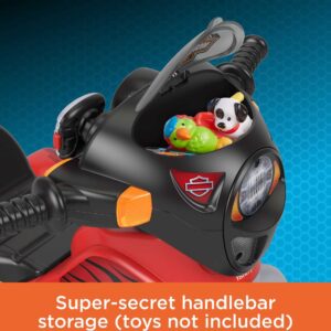 Fisher-Price Harley Davidson Toddler Tricycle Ride-On Preschool Toy, Lights & Sounds Trike with Adjustable Seat