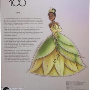 Mattel Disney Princess Toys, Collector Tiana Doll Celebrating Disney 100 Years of Wonder, Inspired by the Movie The Princess & The Frog