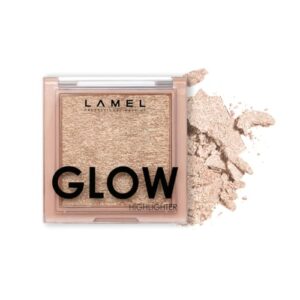 lamel glow highlighter: face make up & contour palette in deep, vibrant colors - natural shimmer - compact size & perfect for travel - cruelty free - 3.8gr/0.13 oz 402 (sun)