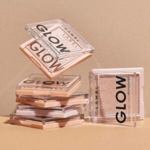 LAMEL Glow Highlighter: Face Make Up & Contour Palette in Deep, Vibrant Colors - Natural Shimmer - Compact Size & Perfect for Travel - Cruelty Free - 3.8gr/0.13 oz 402 (Sun)