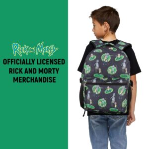 RICK AND MORTY Allover Backpack, Summer and Squanchy - Official School Bookbag (Black)