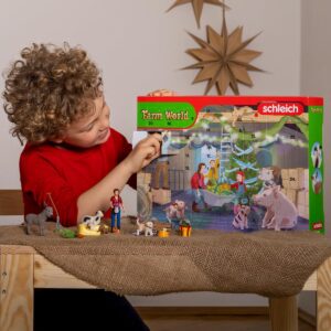 Schleich Farm World, Farm Animal Toys for Boys and Girls, Farm World Advent Calendar with 24 Surprise Toys