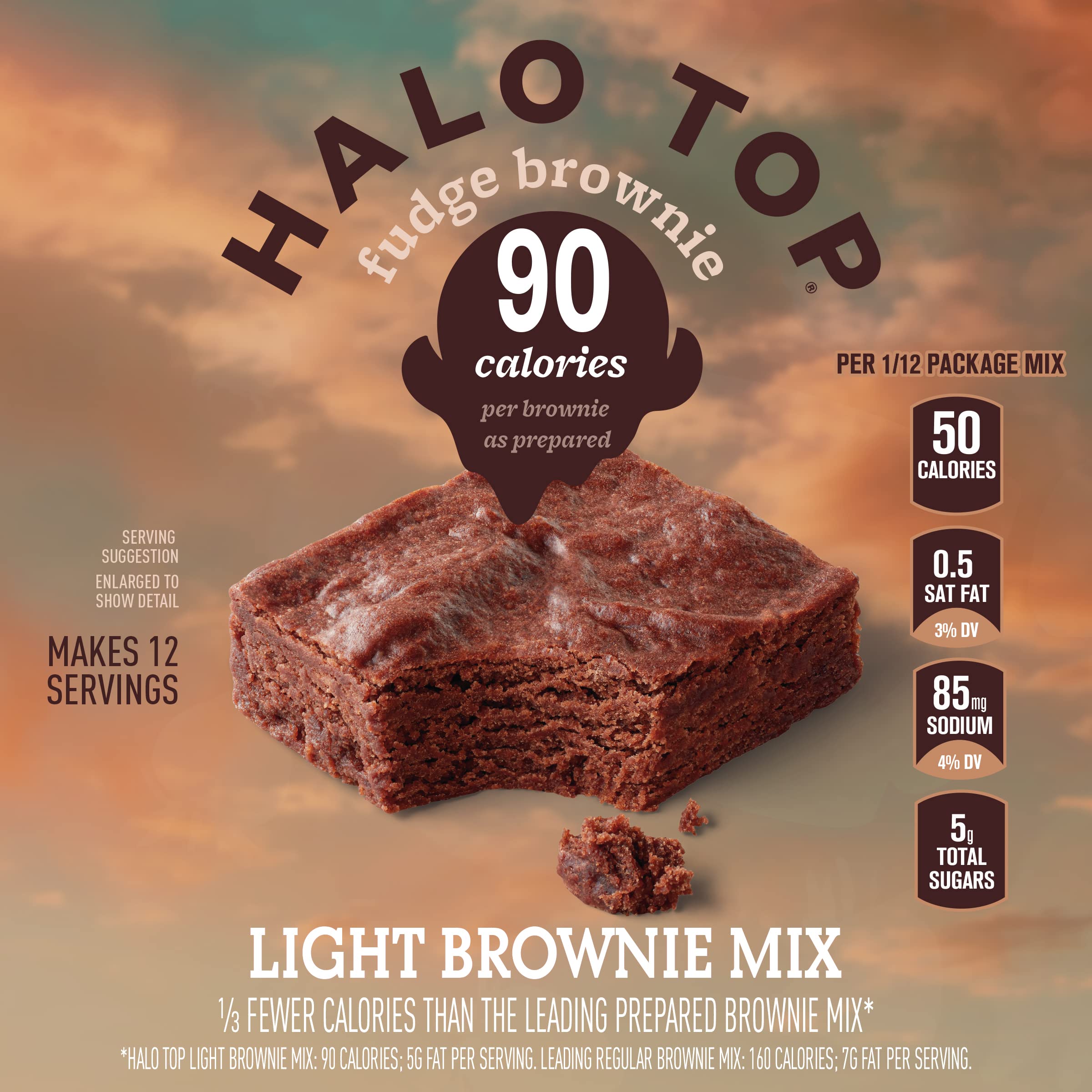 Halo Top Fudge Brownie Light Brownie Mix, 12.1 oz