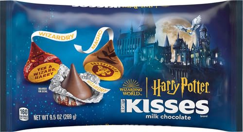 HERSHEY'S KISSES Milk Chocolate Harry Potter, Halloween Candy Bag, 9.5 Oz