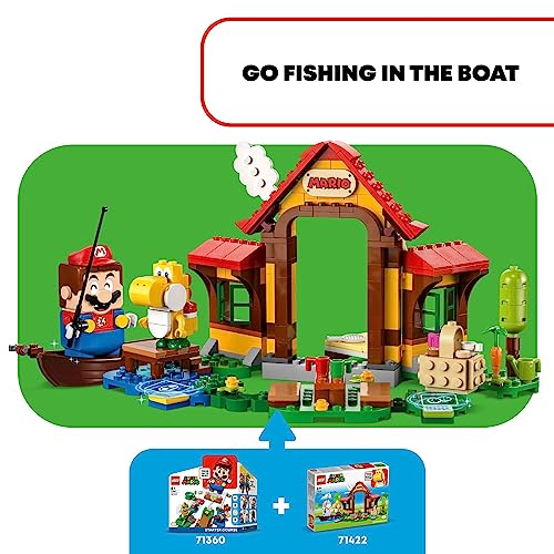 LEGO Super Mario Picnic at Mario’s House Expansion Set 71422, Collectible Playset with Yellow Yoshi Figure, Buildable Game Toy to Expand on Starter Course, Super Mario Birthday Gift for 6-8 Year Olds