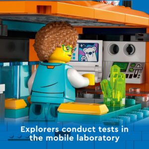 LEGO City Exploration Arctic Explorer Truck and Mobile Lab 60378 Building Set for Ages 6+ with a Tracked Vehicle, Laboratory on Skis, Meteorite, Snow Landscape, 4 Minifigures and 3 Polar Bear Figures