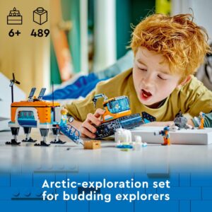 LEGO City Exploration Arctic Explorer Truck and Mobile Lab 60378 Building Set for Ages 6+ with a Tracked Vehicle, Laboratory on Skis, Meteorite, Snow Landscape, 4 Minifigures and 3 Polar Bear Figures