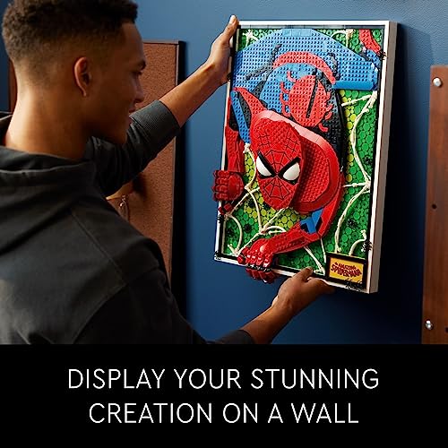 LEGO Art The Amazing Spider-Man 31209 Build & Display Home Decor Wall Art Kit, Nostalgic Super Hero Gift for Adults or Back to School Gift for Teen Spider-Man Fans