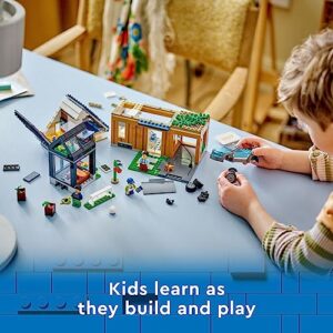 LEGO My City Family House and Electric Car 60398 Building Toy Set, includes a Kitchen, 2 Bedrooms, Greenhouse, Solar Panels Plus 3 Minifigures and a Puppy, Gift Idea for Ages 6+