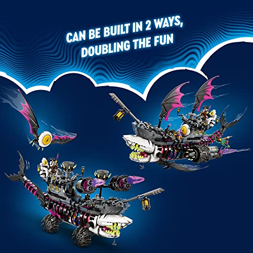 LEGO DREAMZzz Nightmare Shark Ship 71469, Construct The Building Toy Set as a Flying Pirate Ship or a Monster Truck, includes 4 Minifigures, Shark Toy, Gift for Tweens and Kids Ages 10 and Up