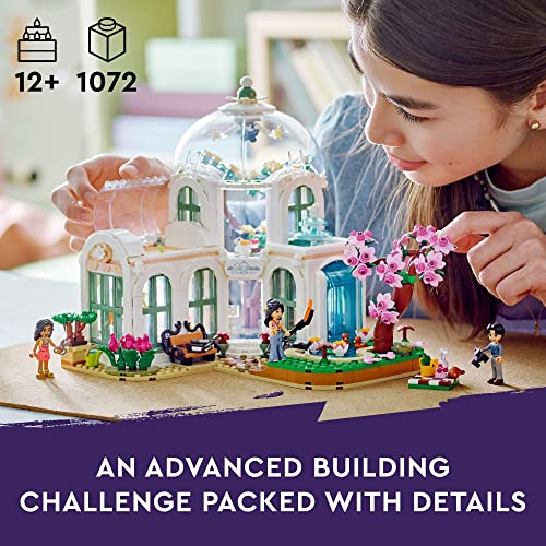 LEGO Friends Botanical Garden Building Toy Set, A Creative Project for Ages 12+, Build and Display a Detailed Greenhouse Scene, A Gift for Kids and Teens Who Love Flowers and Plants, 41757