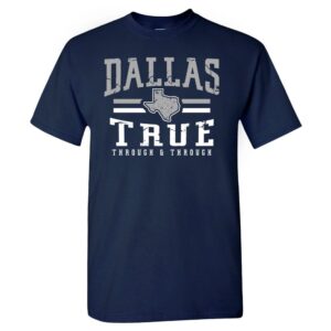 Dallas Retro Football Fans Vintage Men's T-Shirt (Navy T-Shirt, L)