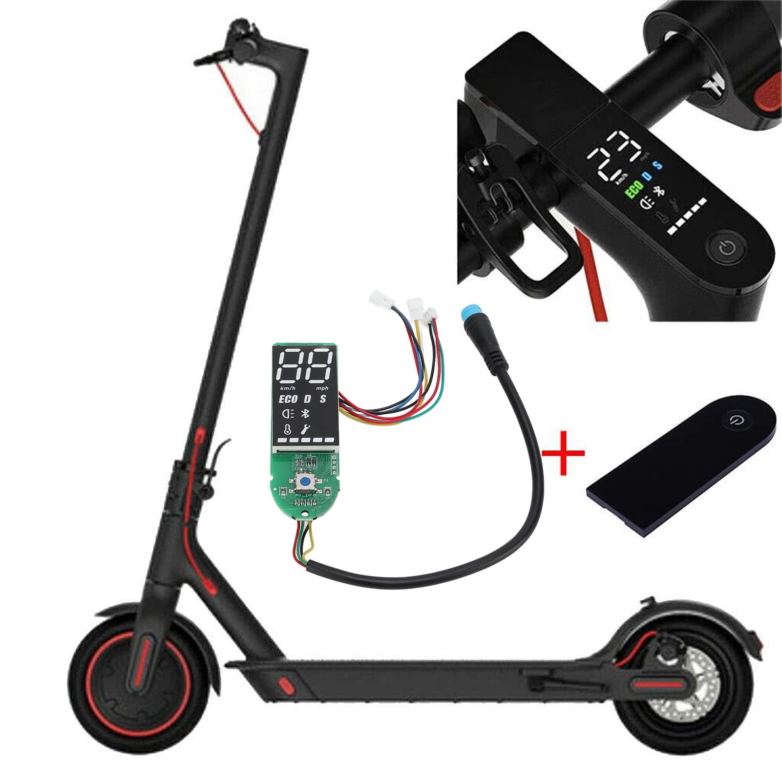 Alomejor Electric Scooter Circuit Board, Dashboard Contain Screen Switch Cover Upgraded Replacement for Xiaomi M365 Scooter (Green)