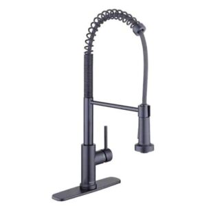 glacier bay paulina single-handle spring neck pull down sprayer kitchen faucet in matte black